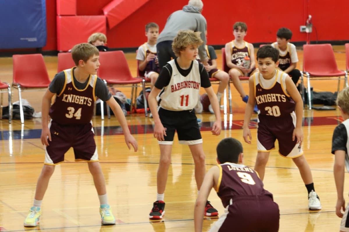 Jr Knights players in a game