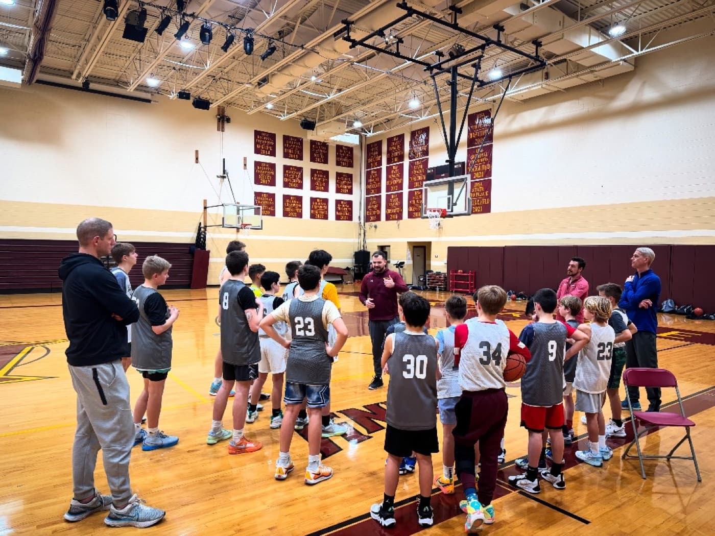 Jr Knights coach leading practice at Northridge Prep