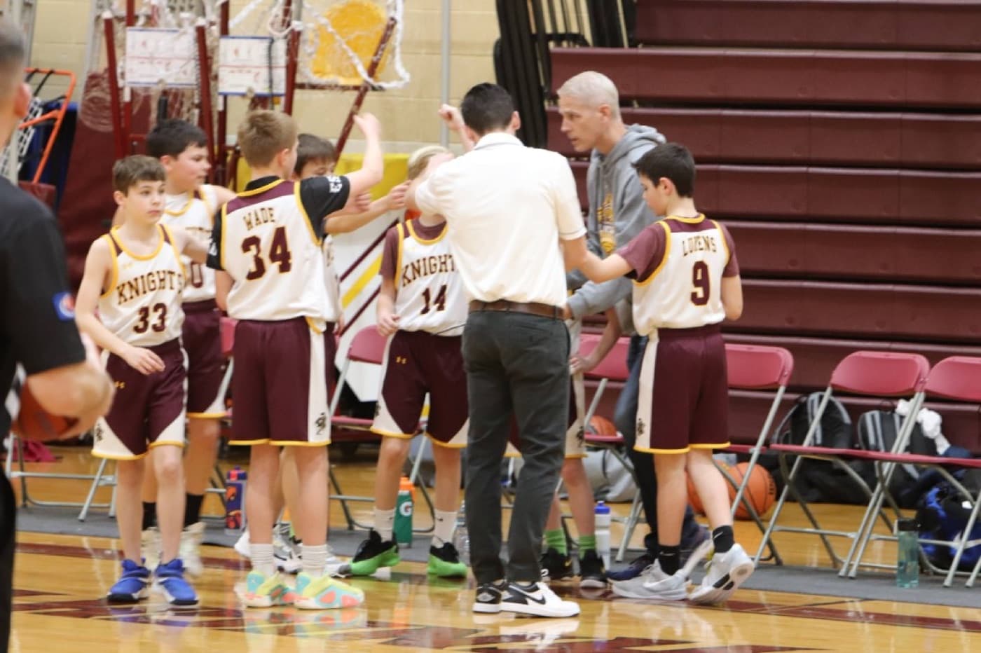 Team huddle before a game